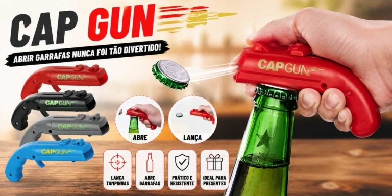 Abridor de Garrafa Cap Gun: o acessório criativo que transforma tampinhas em diversão